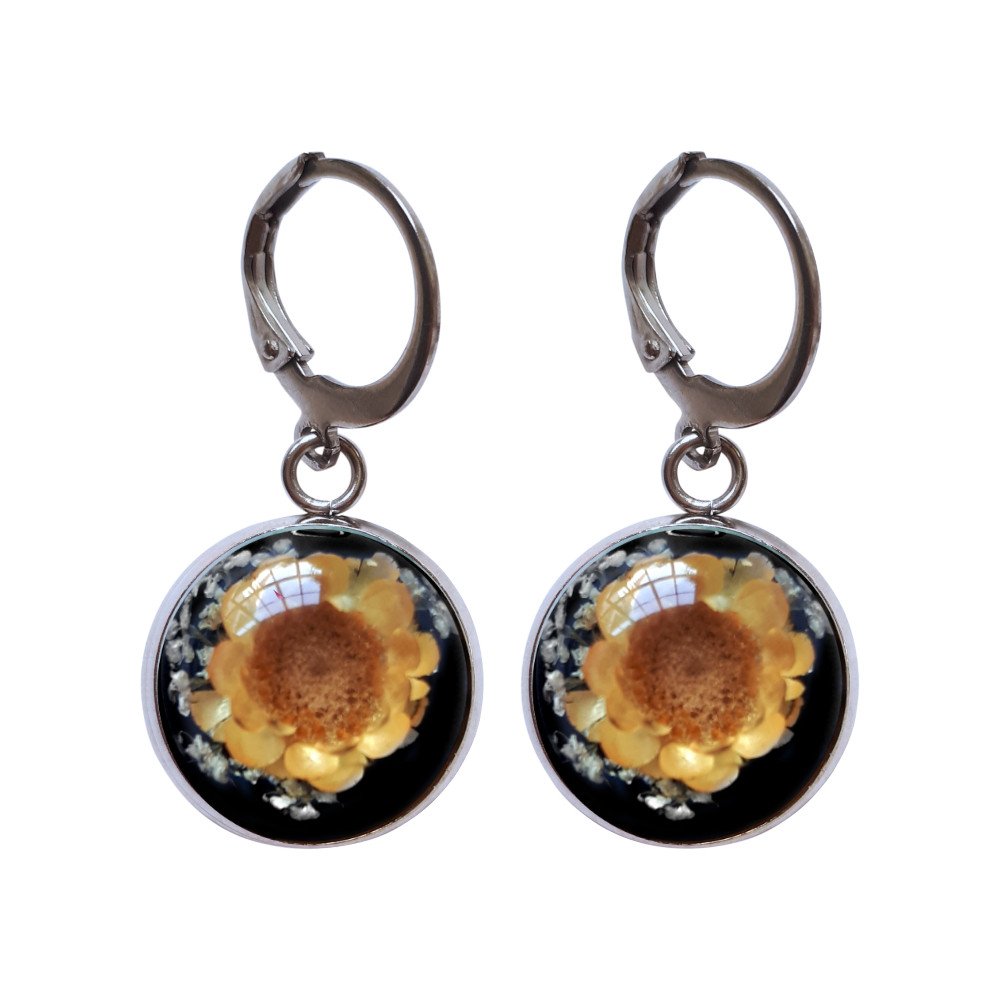 Flor earrings black/orange