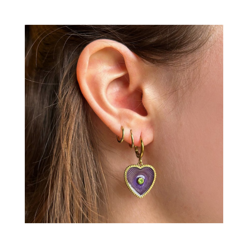 Je m'aime earrings plum