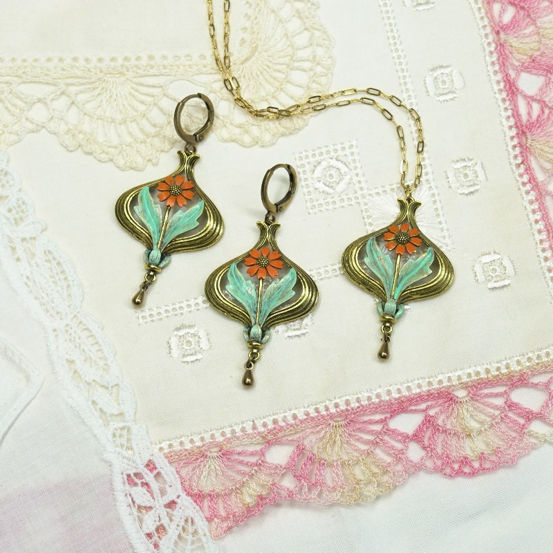 Arabella orange Earrings