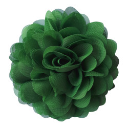 Racing green chiffon corsage