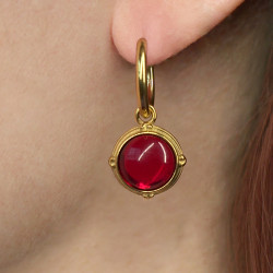 Saga Ruby earrings gp