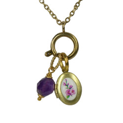 Small Locket Charm Necklace