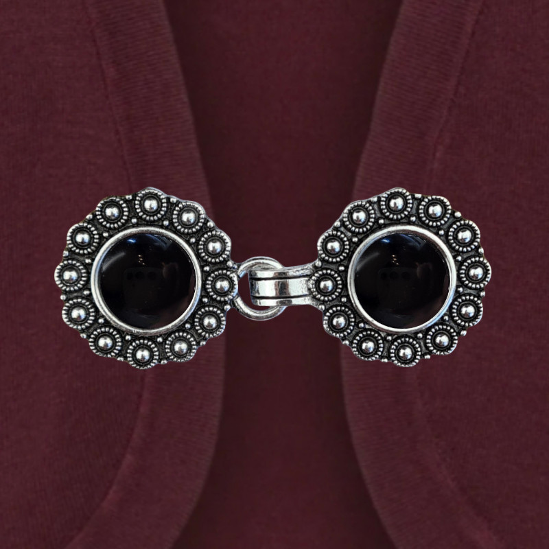 Vest clip silver & black