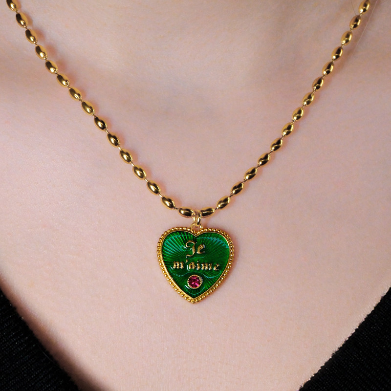 Je m'aime chain emerald