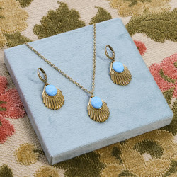 Venus Aqua Earrings Gold