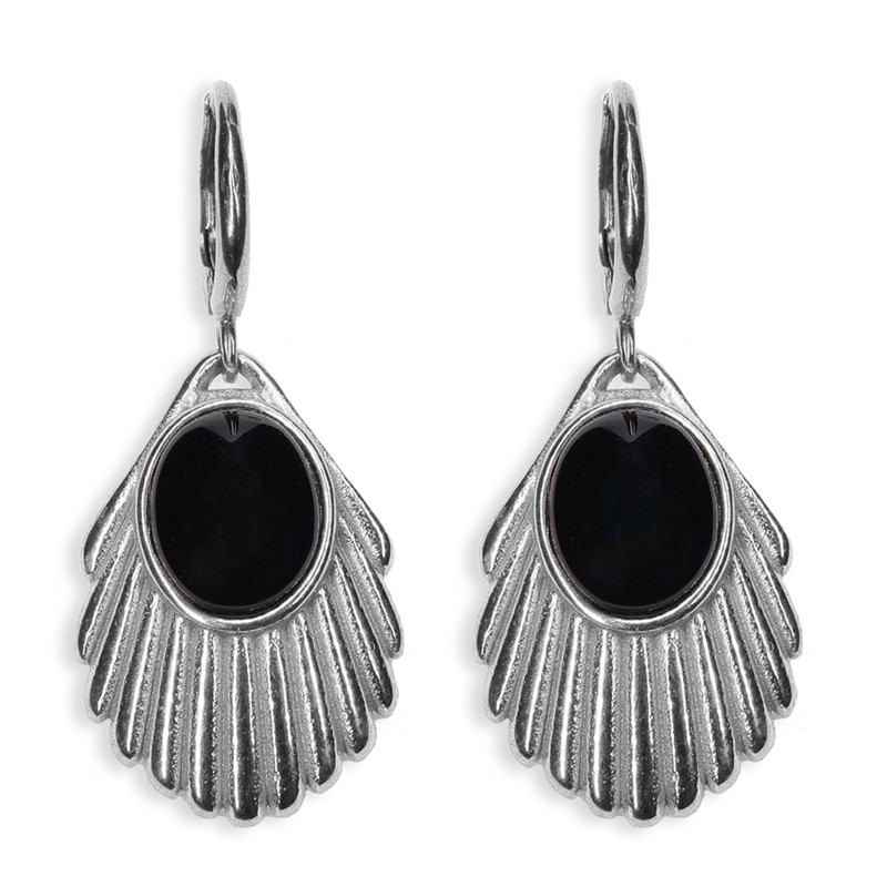 Venus Black Earrings Silver