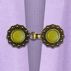Vest clip gold & fennel
