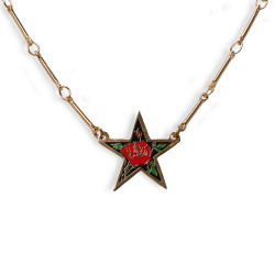 Vintage Charm Red Rosy Star