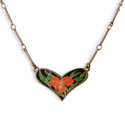Vintage Charm Orange and Black Heart