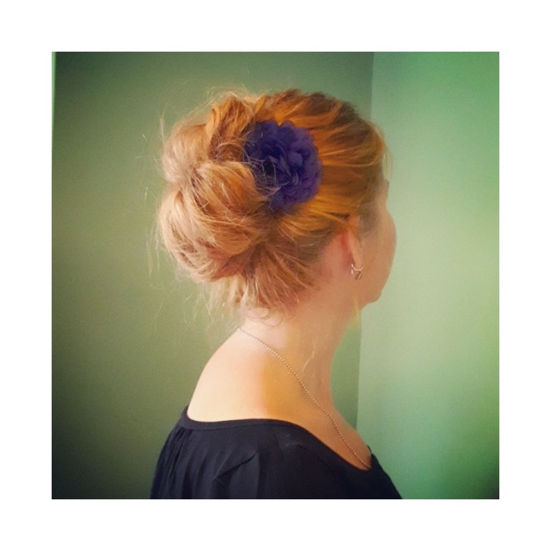 Jet Blue chiffon corsage