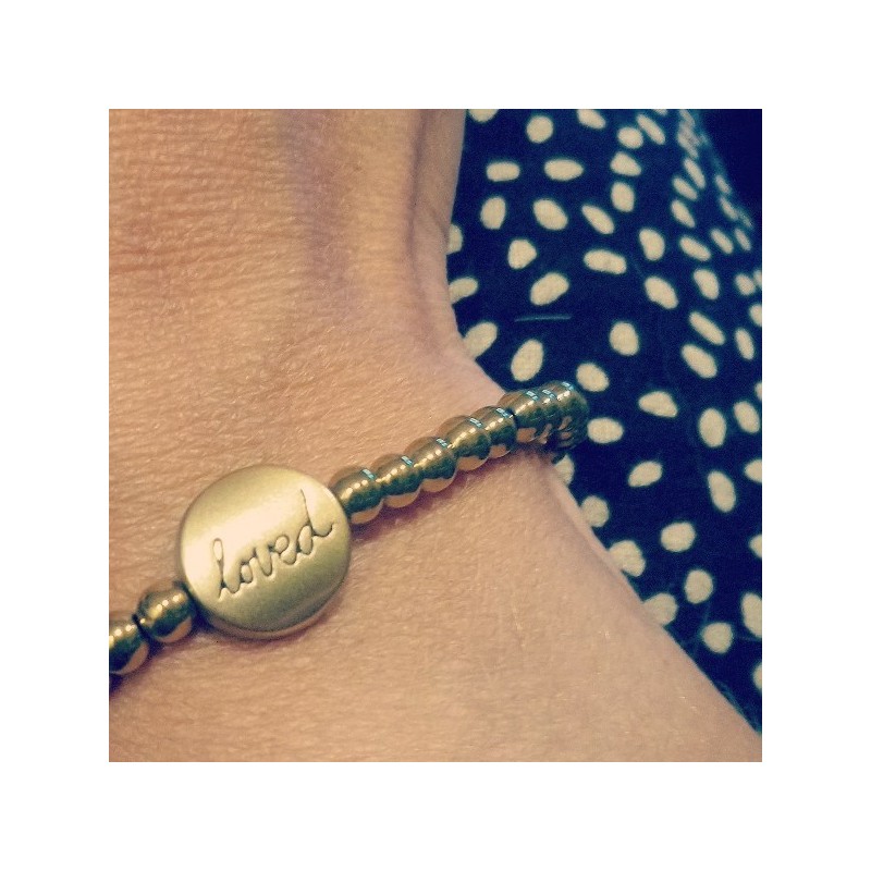 Loved bracelet Petrified Wood Gold