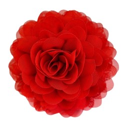 Poppy red chiffon corsage