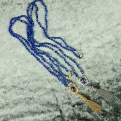 Mucha necklace blue beads S