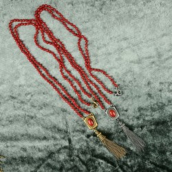 Mucha necklace red beads GP
