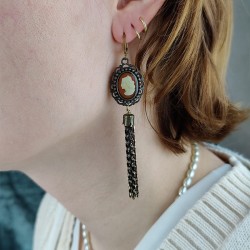 Sassy cameo tassel earrings br