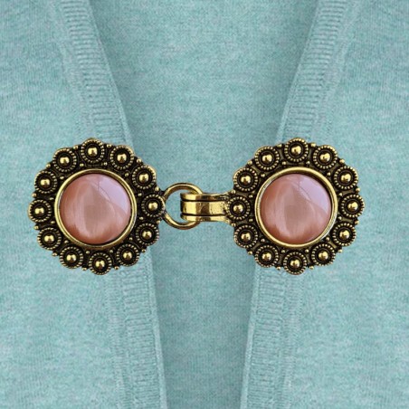 Vest clip gold & terra pink