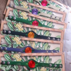 Peony brique on pine blue