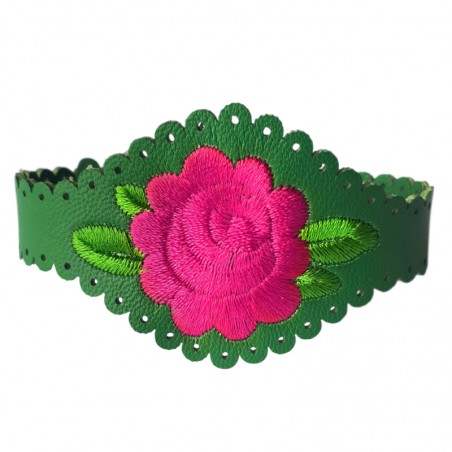Peony pink on green