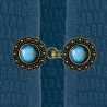 Vest clip bronze & brushed blue