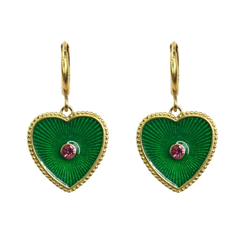 Je m'aime earrings emerald