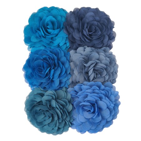 Chiffon Blumen Blue-mix