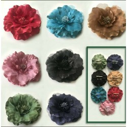 XL chiffon Stoffblume Night Blue