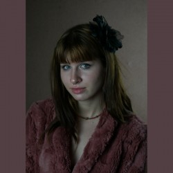 XL chiffon Stoffblume Night Blue