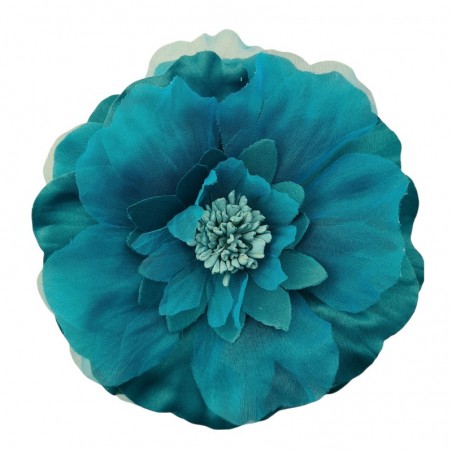 XL chiffon fabric flower Turkois