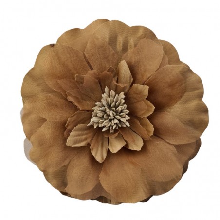 XL chiffon fabric flower caramel