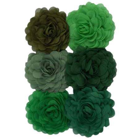 Chiffon Blumen Green-mix