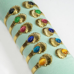 Venus Bangle opal white gp