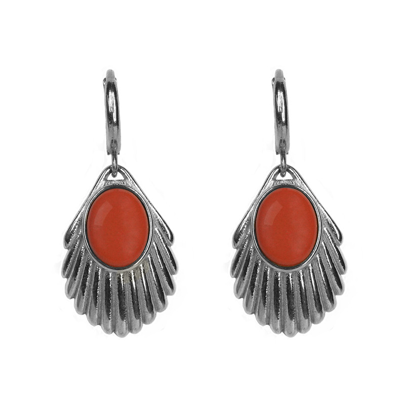 Venus Bloodcoral earrings silver
