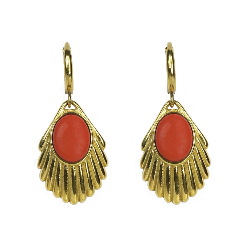 Venus Bloodcoral earrings gold