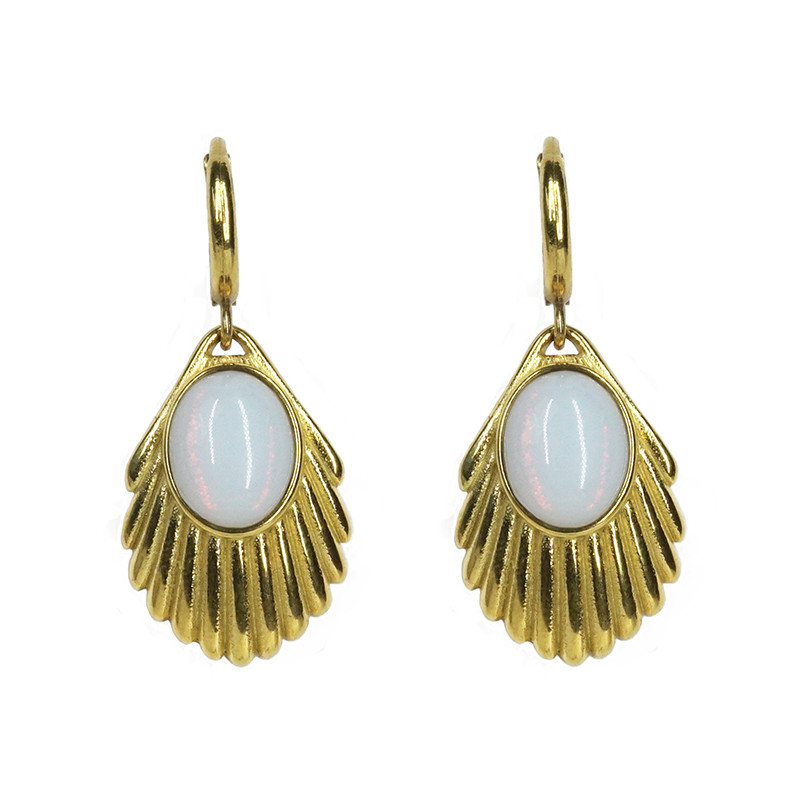 Venus Opal White earrings gold