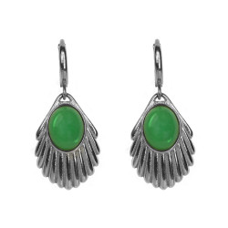 Venus emerald earrings silver