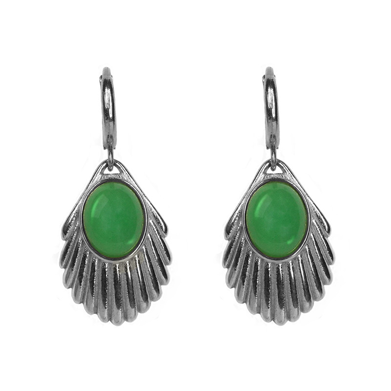Venus emerald earrings silver