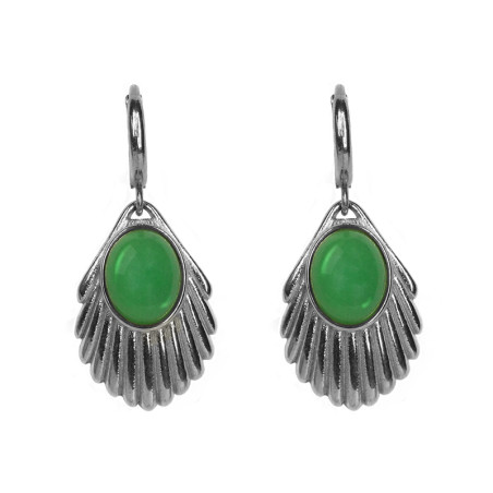 Venus emerald earrings silver