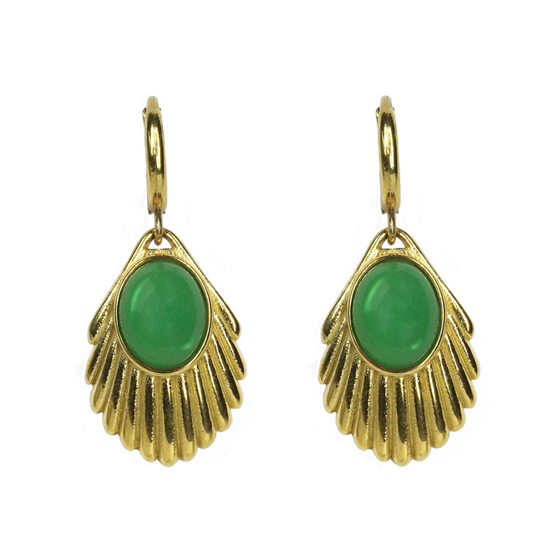Venus emerald earrings gold