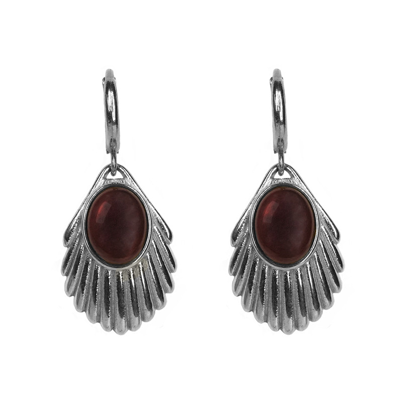 Venus Tawny Red earrings silver