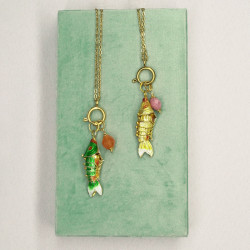 Yellow Koi Charm Necklace