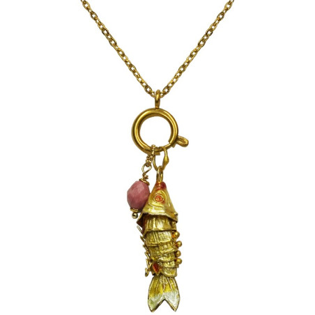 Yellow Koi Charm Necklace