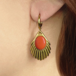 Venus Bloodcoral earrings gold