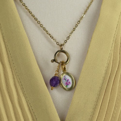 Small Locket Charm Necklace