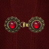 Vest clip gold & dark red