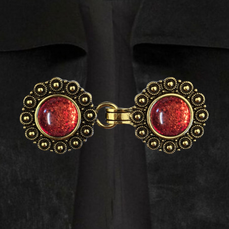 Vest clip gold & red glitter