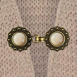 Vest clip gold & wool white