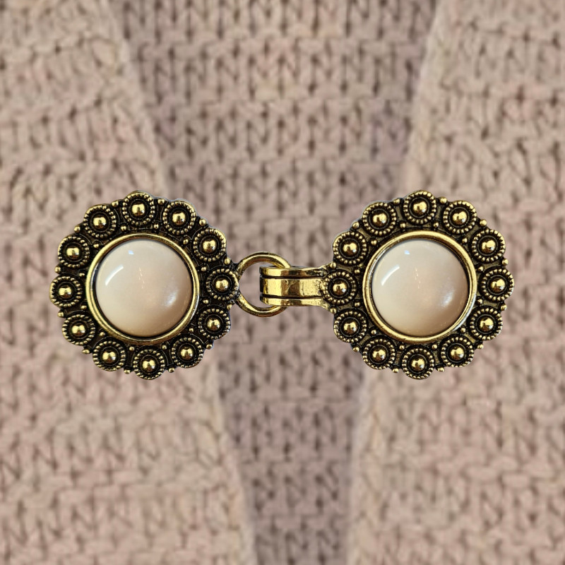 Vest clip gold & wool white