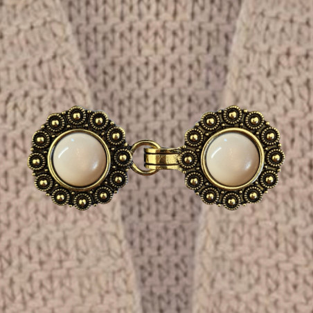 Vest clip gold & wool white