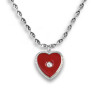 Heart chain Red Silver