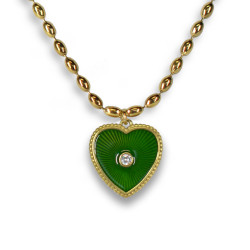 Heart chain Moss Gold